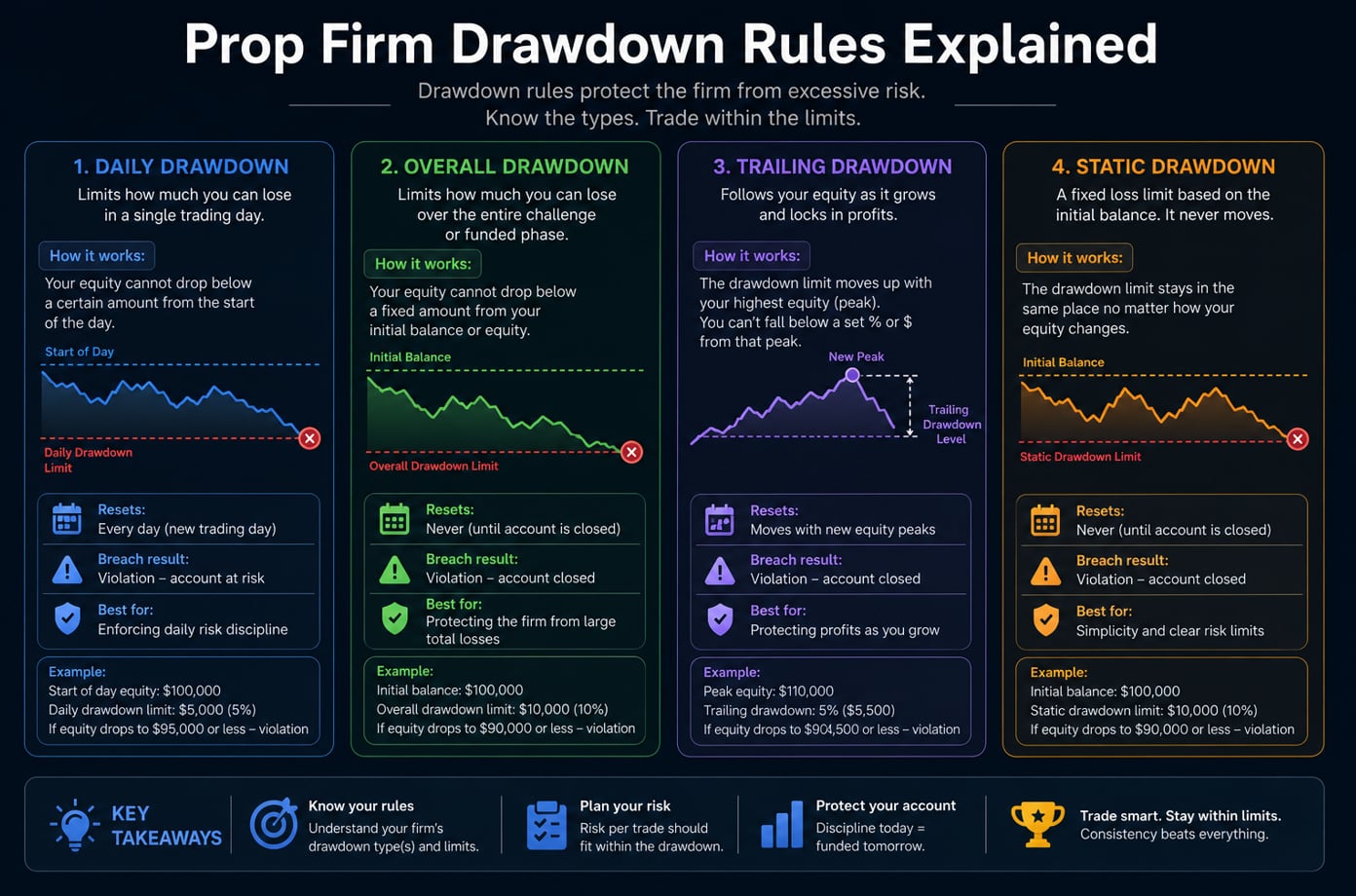 Prop firm drawdown rules explained